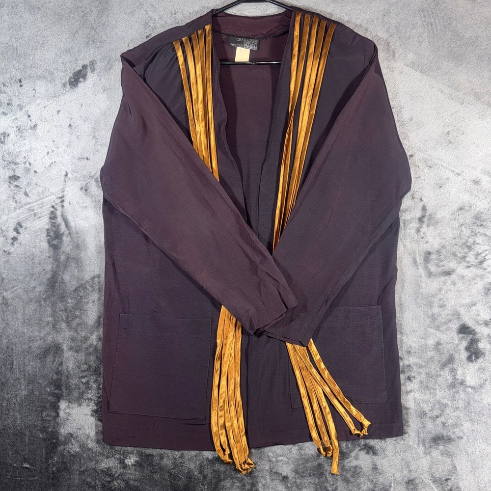 Vintage 80/90s Christine David Open Front Longline Jacket color plum Made in USA